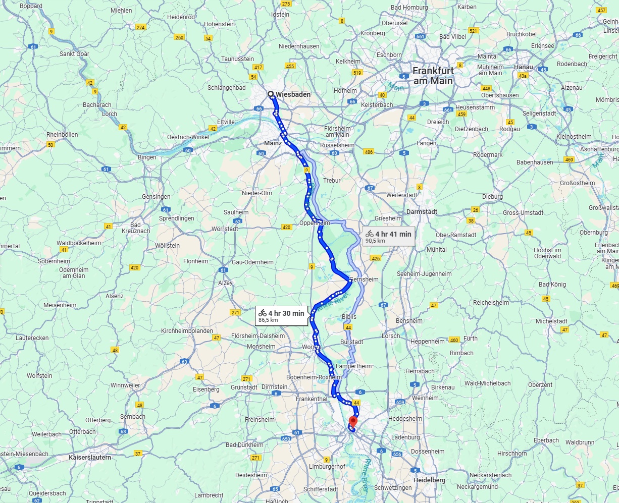 Anreise von Wiesbaden Zu Mannheim Über 