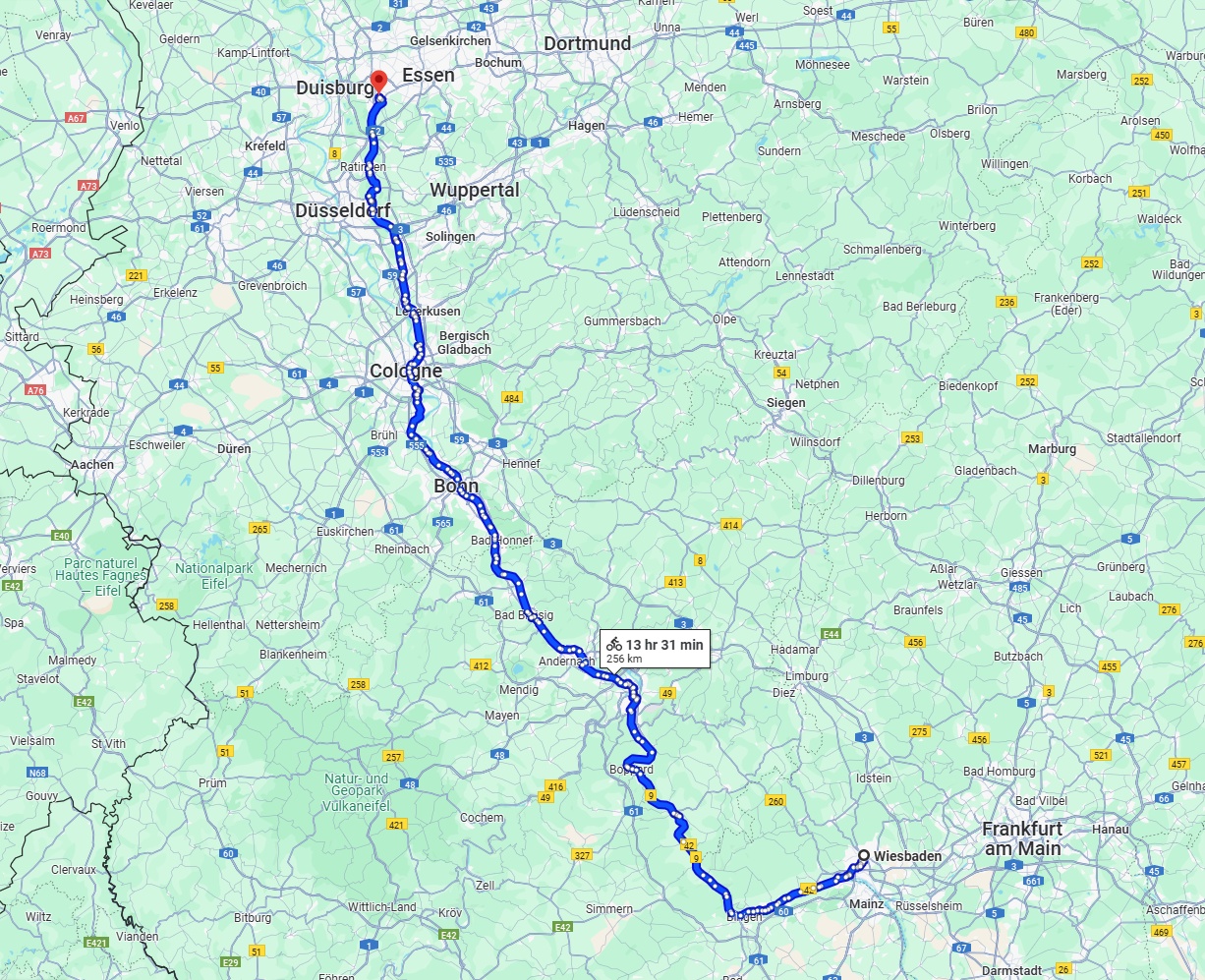 Anreise von Wiesbaden Zu Mülheim an der Ruhr Über 