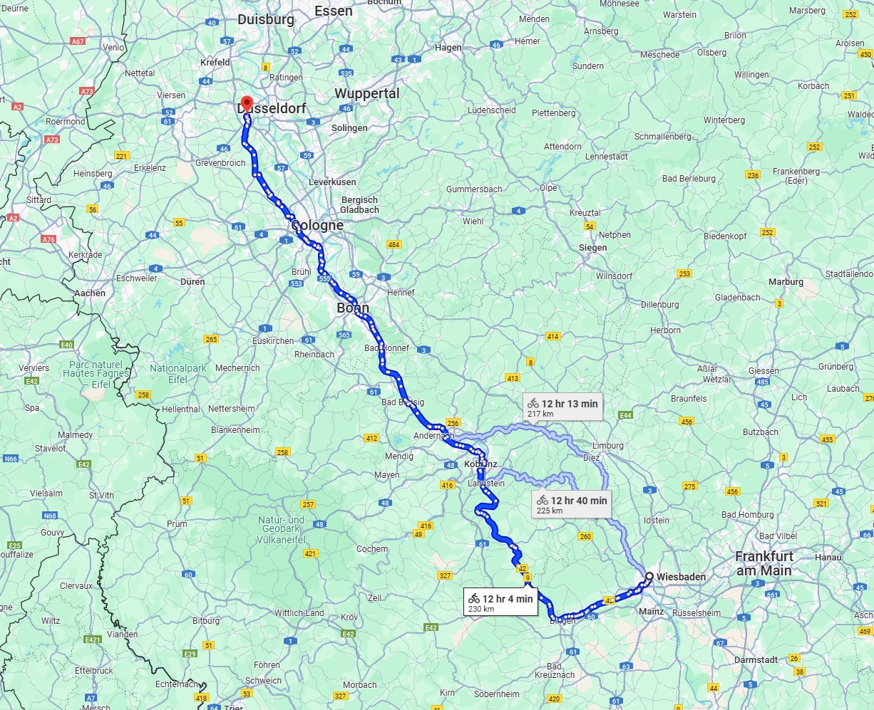 Anreise von Wiesbaden Zu Neuss Über 