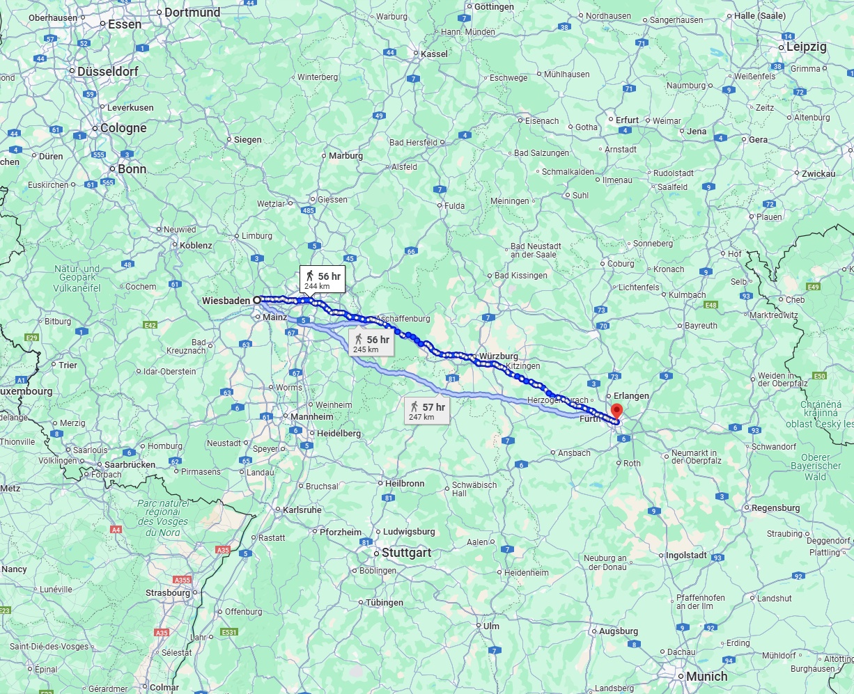 Anreise von Wiesbaden Zu Nürnberg Über 