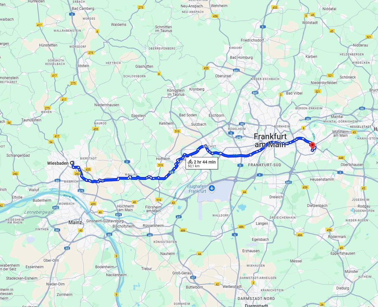 Anreise von Wiesbaden Zu Offenbach am Main Über 