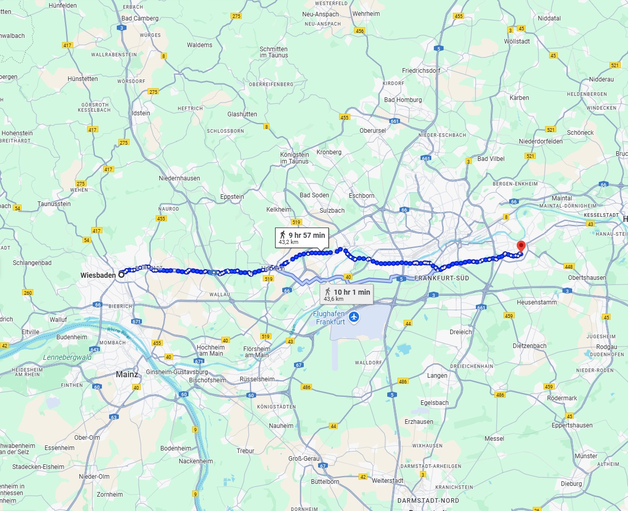 Anreise von Wiesbaden Zu Offenbach am Main Über 