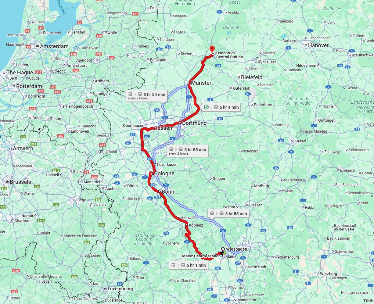 Anreise von Wiesbaden Zu Osnabrück Über 