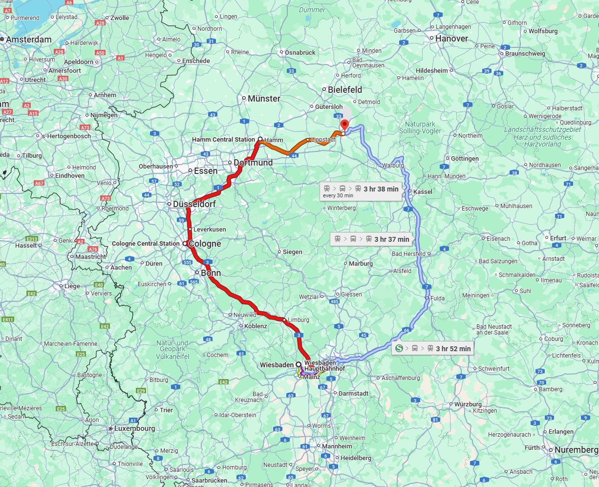 Anreise von Wiesbaden Zu Paderborn Über 