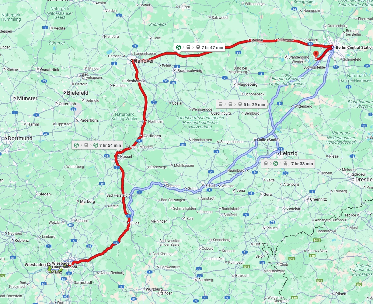 Anreise von Wiesbaden Zu Potsdam Über 