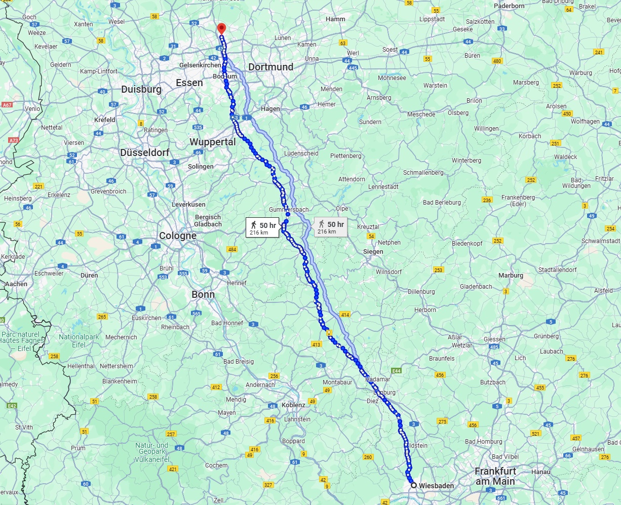Anreise von Wiesbaden Zu Recklinghausen Über 