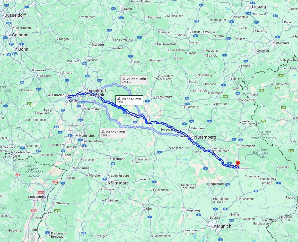 Anreise von Wiesbaden Zu Regensburg Über 