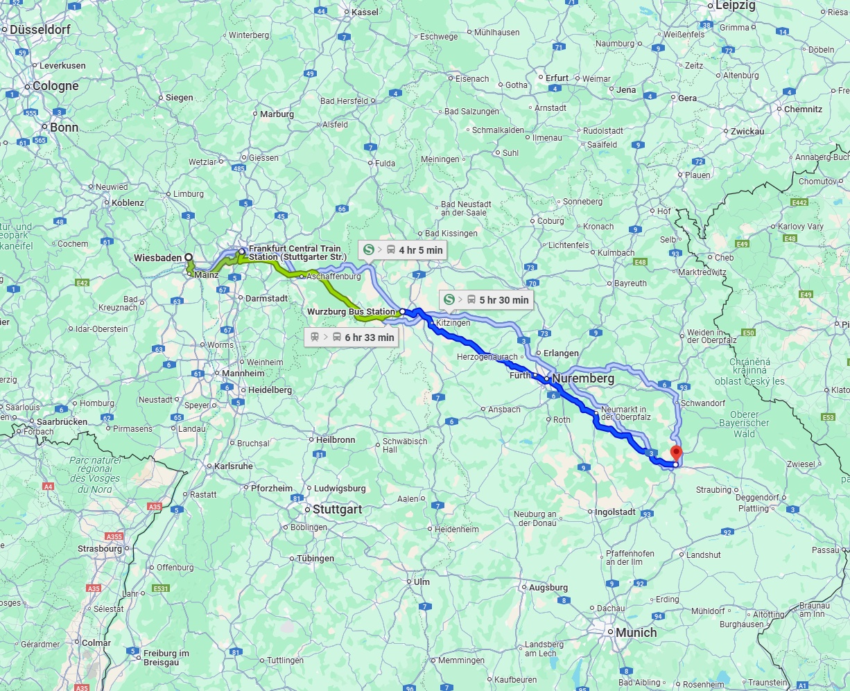 Anreise von Wiesbaden Zu Regensburg Über 