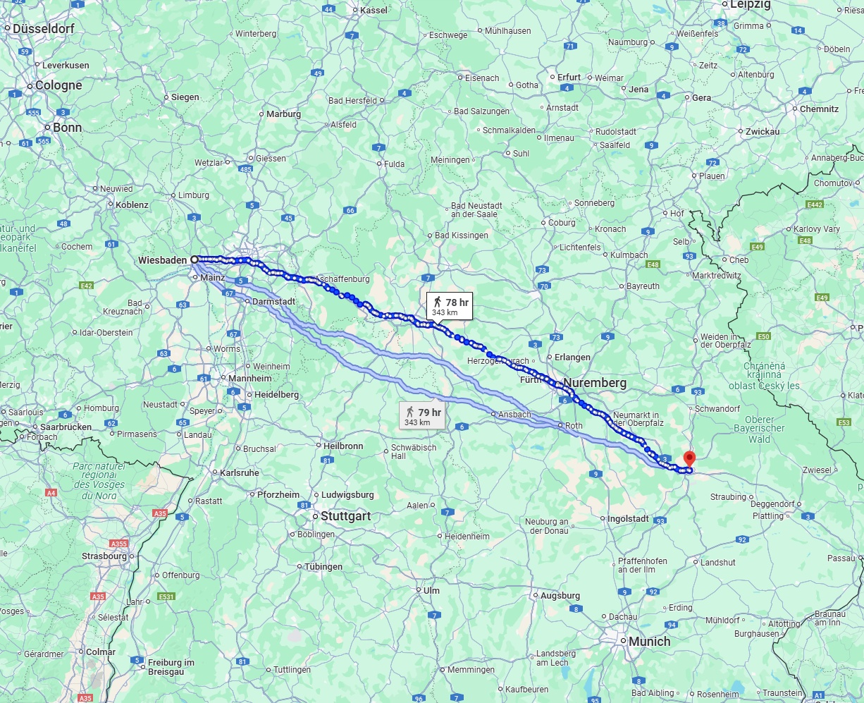 Anreise von Wiesbaden Zu Regensburg Über 