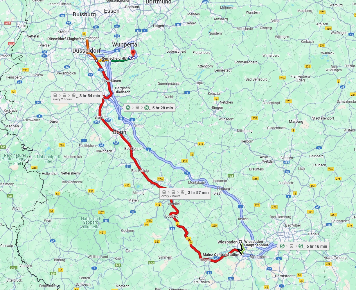 Anreise von Wiesbaden Zu Remscheid Über 