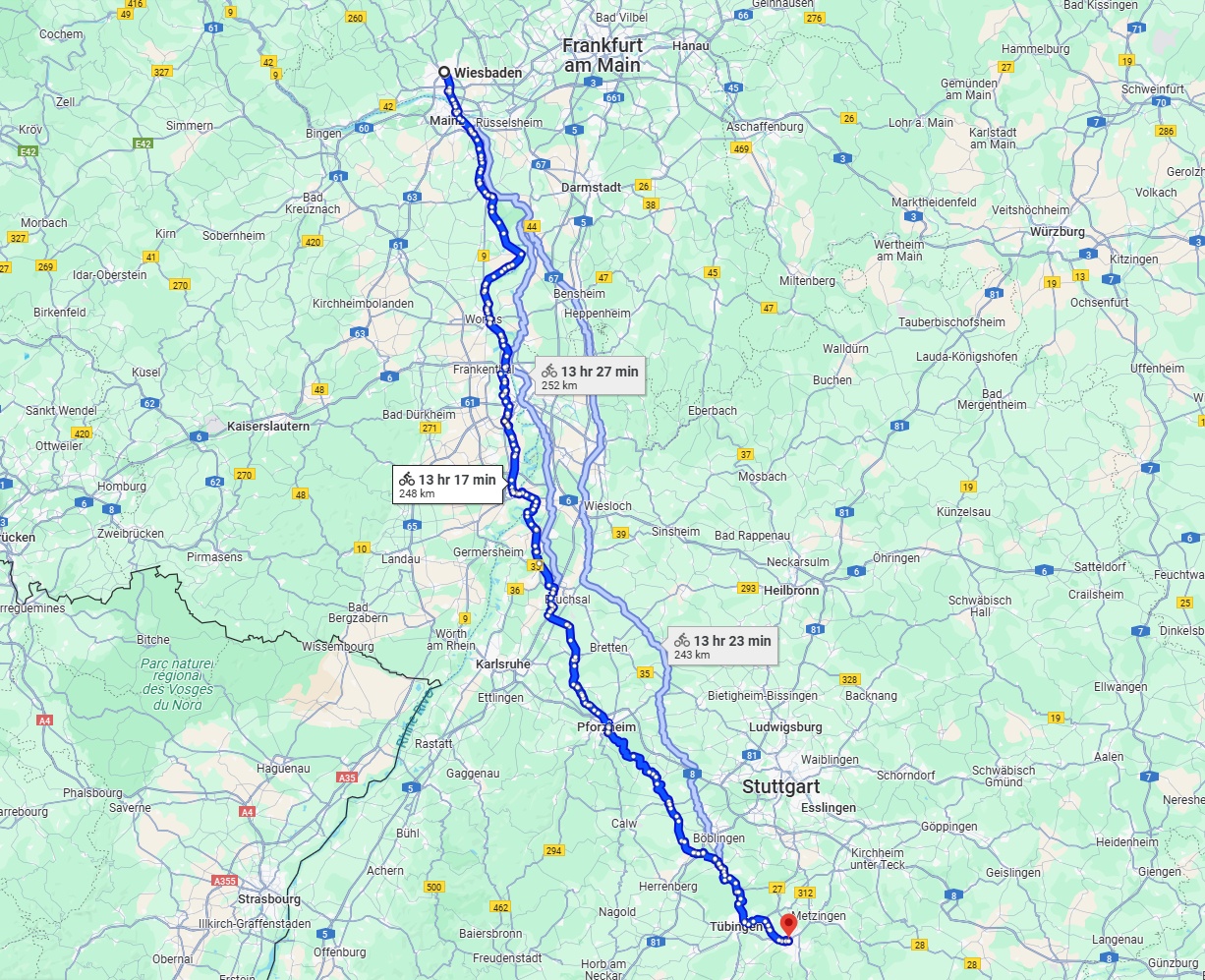 Anreise von Wiesbaden Zu Reutlingen Über 