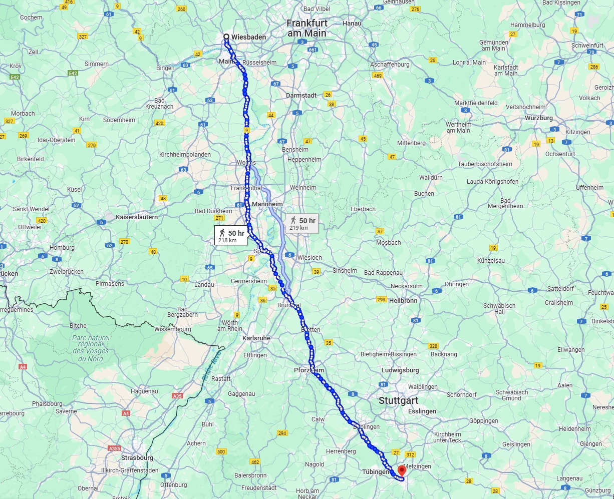 Anreise von Wiesbaden Zu Reutlingen Über 