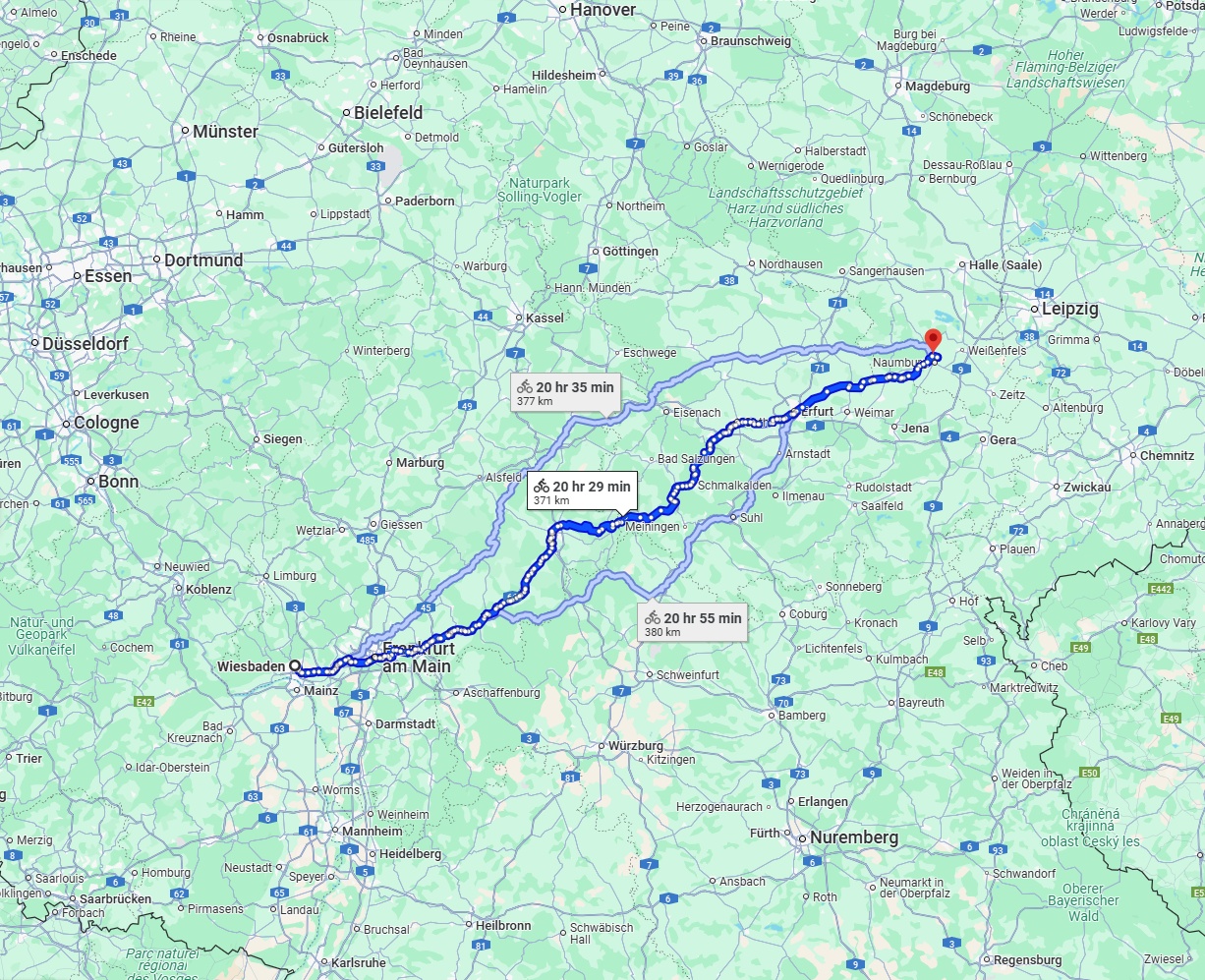 Anreise von Wiesbaden Zu Saale Über 