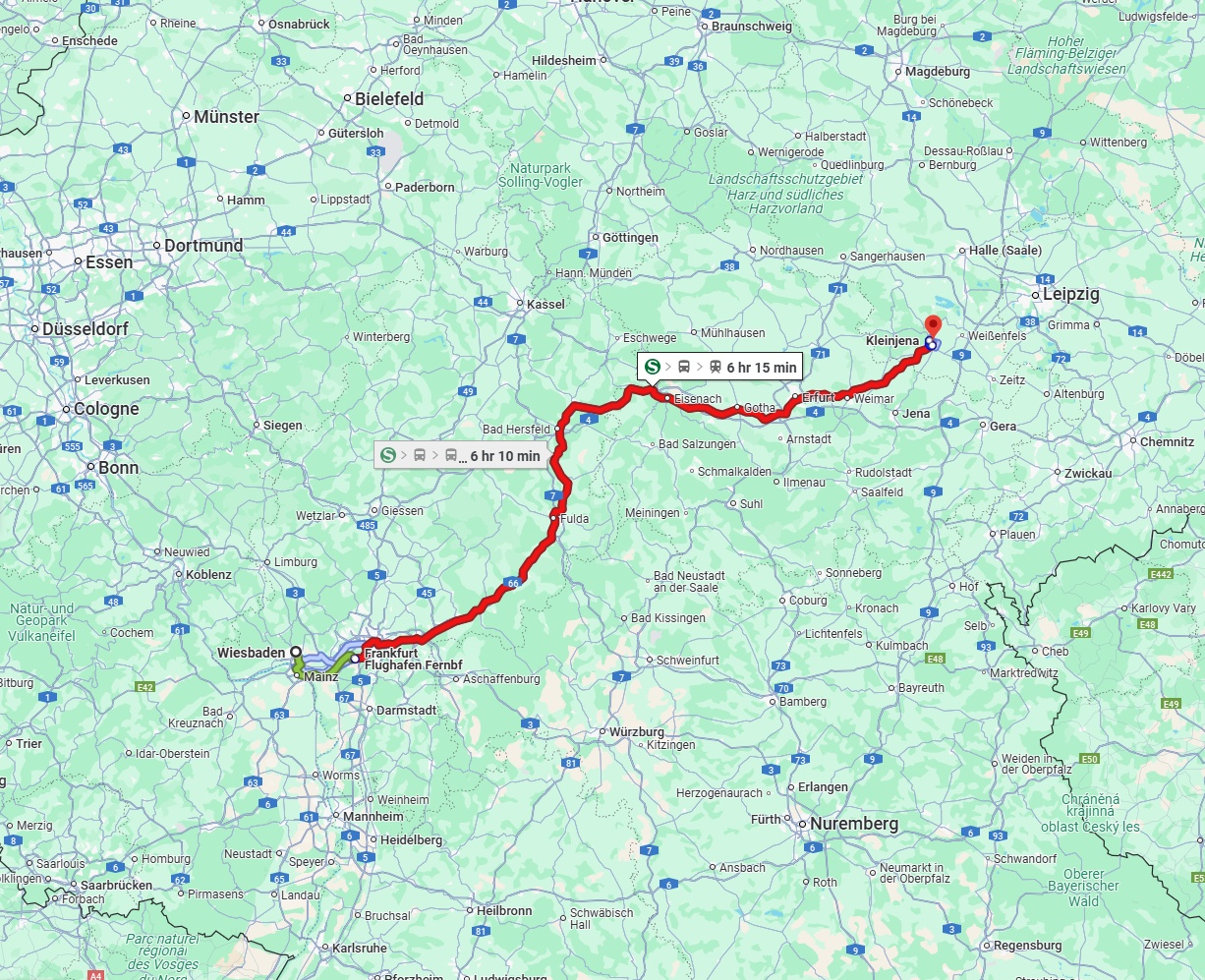 Anreise von Wiesbaden Zu Saale Über 