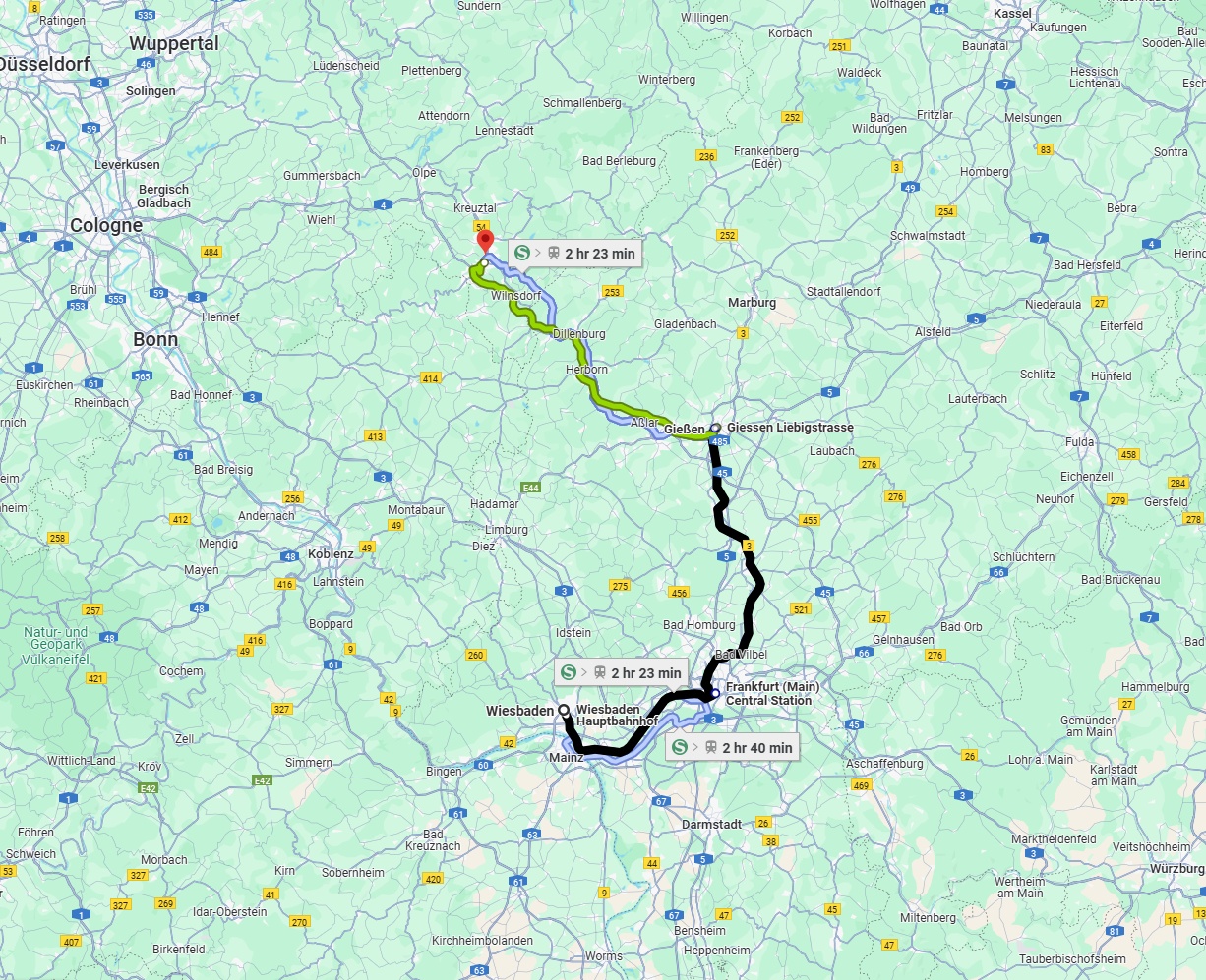 Anreise von Wiesbaden Zu Siegen Über 