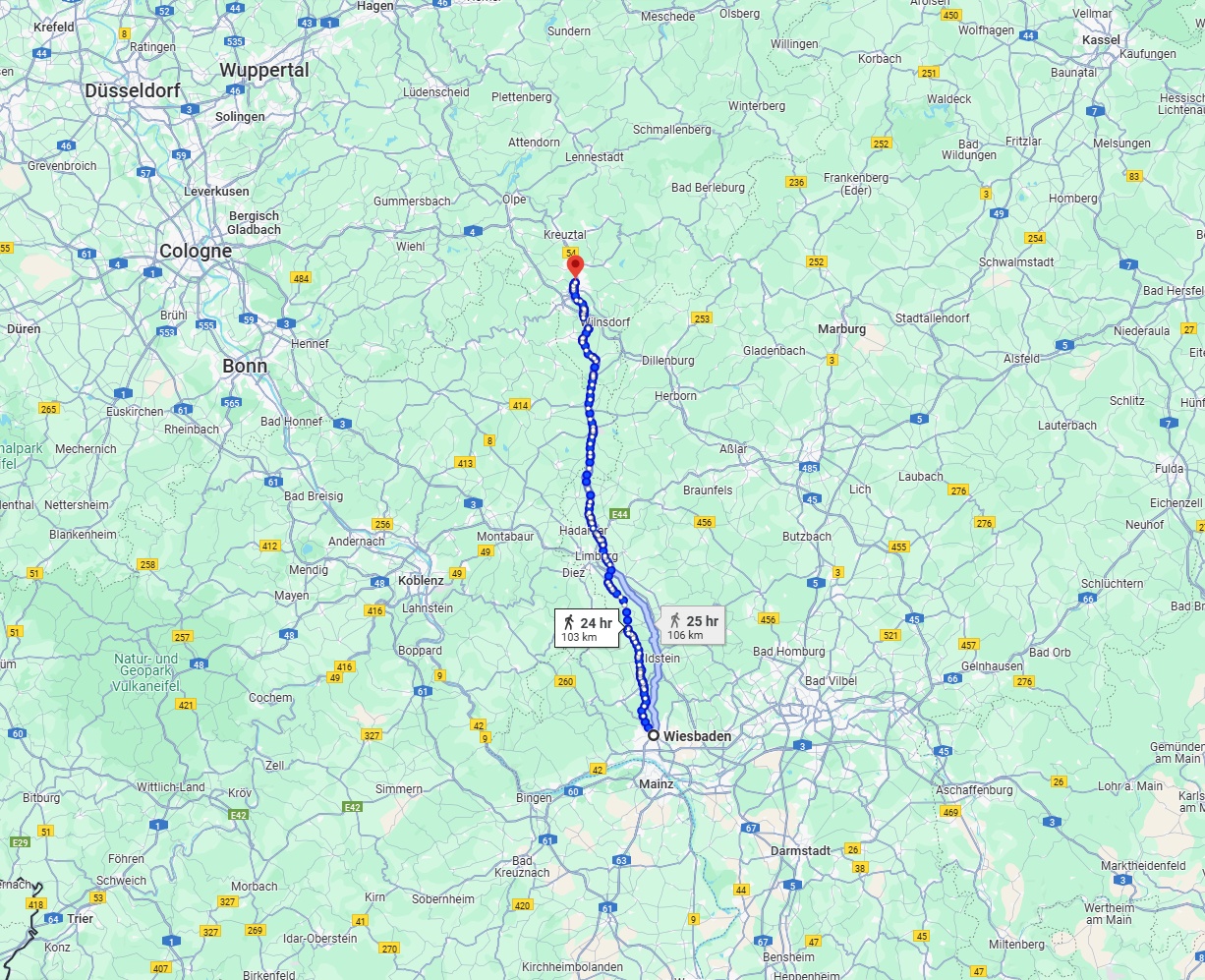 Anreise von Wiesbaden Zu Siegen Über 