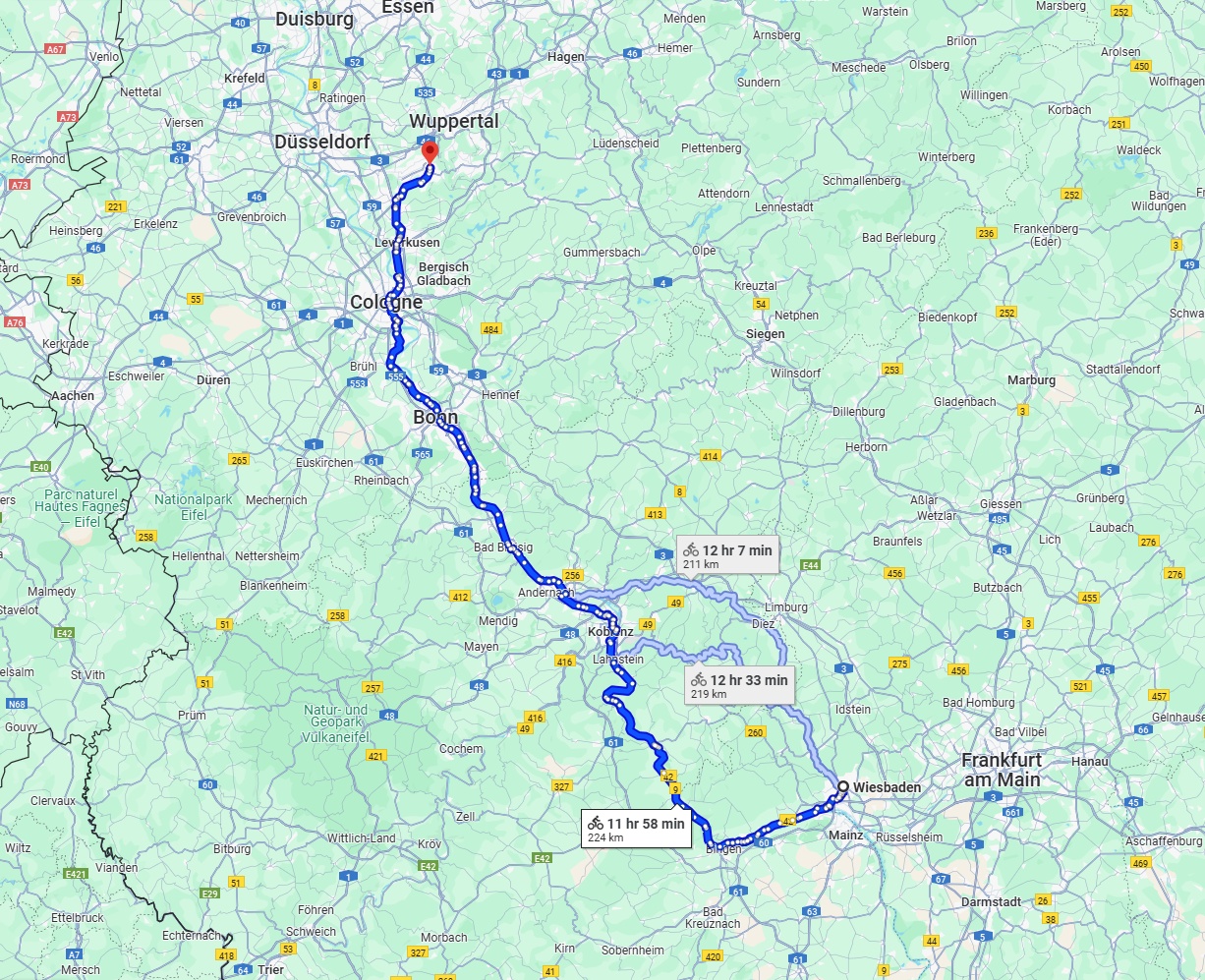 Anreise von Wiesbaden Zu Solingen Über 