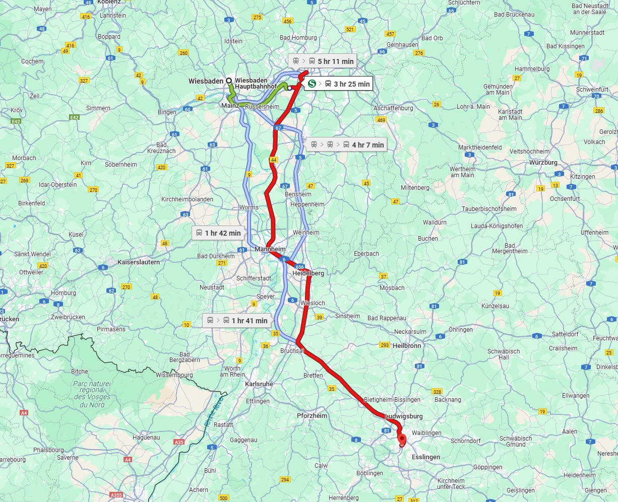 Anreise von Wiesbaden Zu Stuttgart Über 