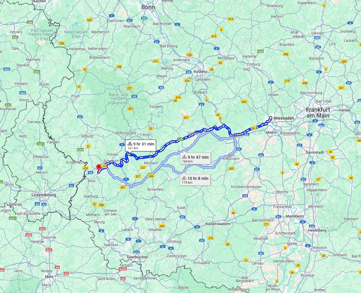 Anreise von Wiesbaden Zu Trier Über 