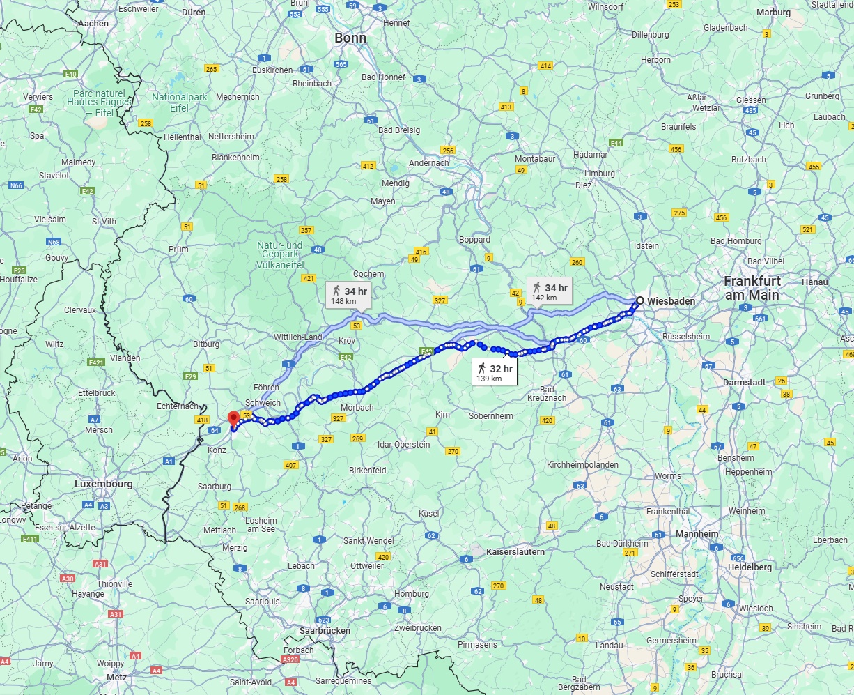 Anreise von Wiesbaden Zu Trier Über 