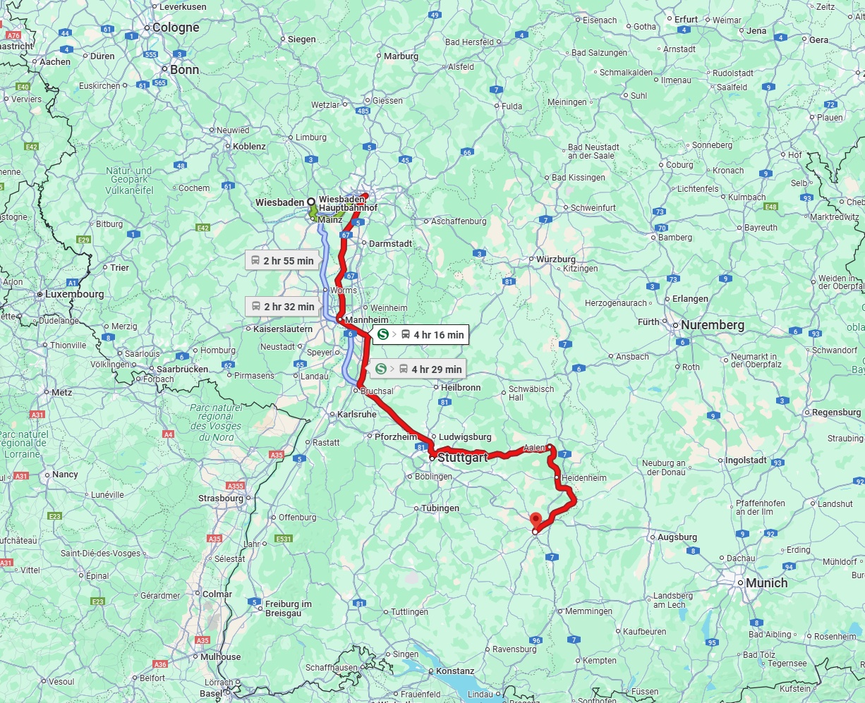 Anreise von Wiesbaden Zu Ulm Über 