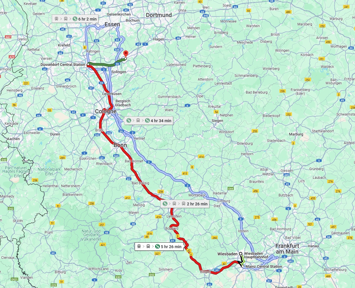 Anreise von Wiesbaden Zu Wuppertal Über 
