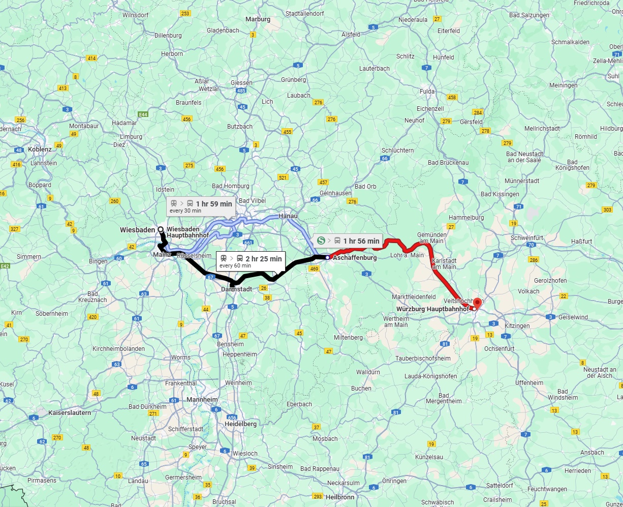 Anreise von Wiesbaden Zu Würzburg Über 