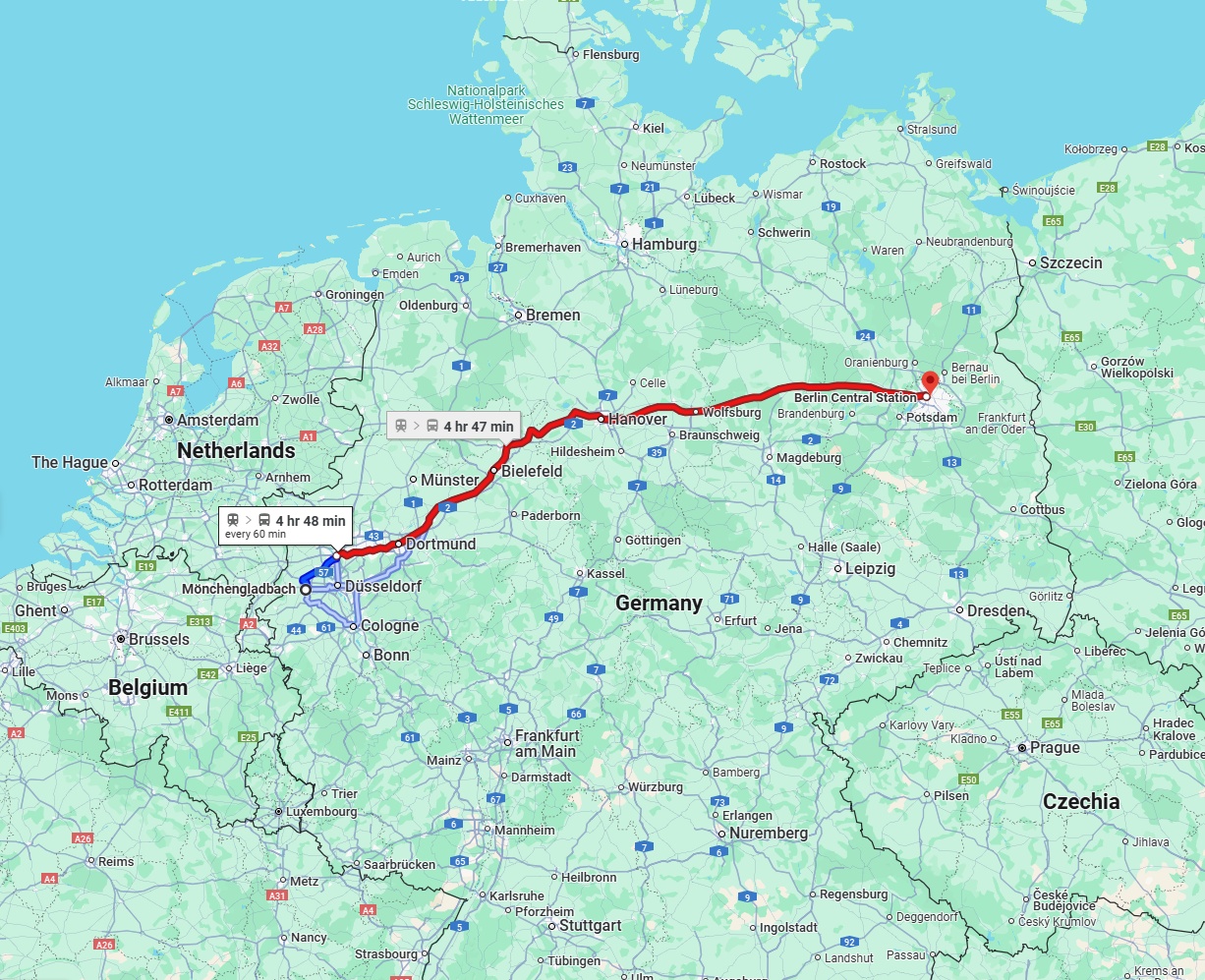 Anreise von Mönchengladbach Zu Berlin Über 