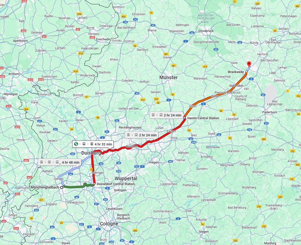 Anreise von Mönchengladbach Zu Bielefeld Über 