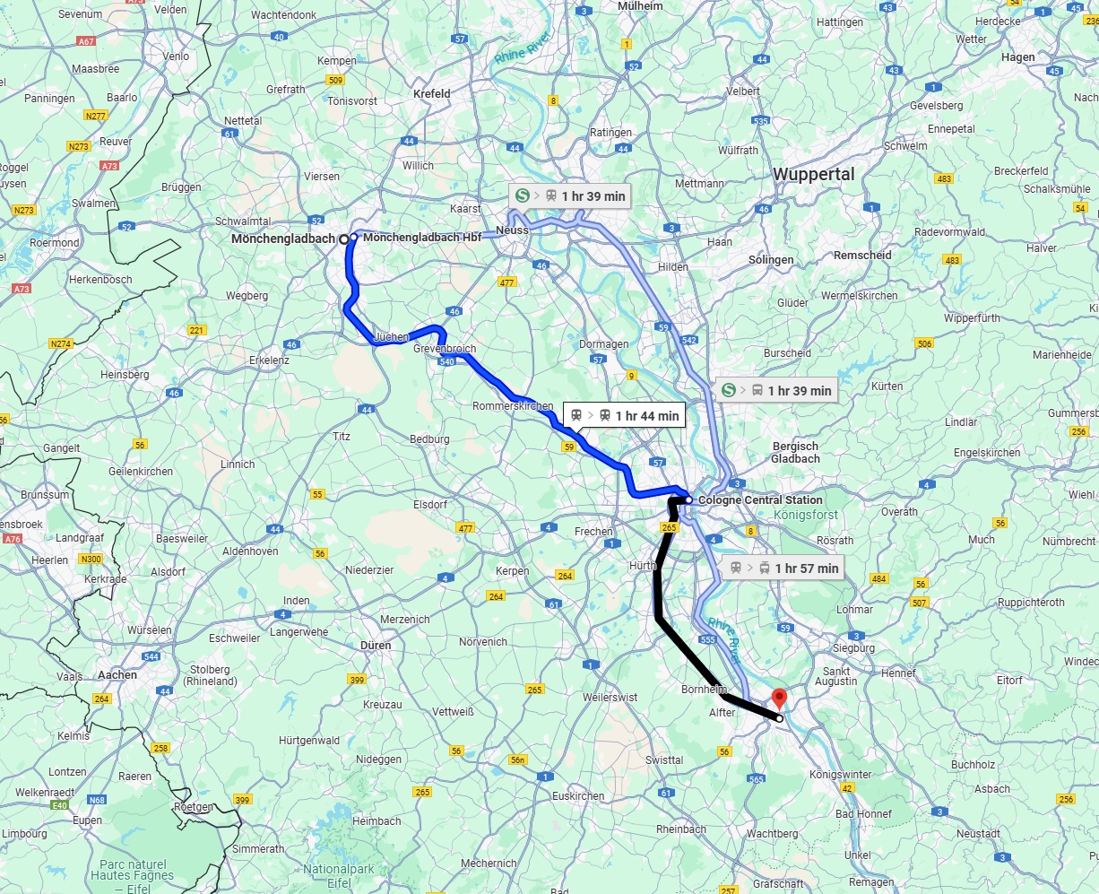 Anreise von Mönchengladbach Zu Bonn Über 