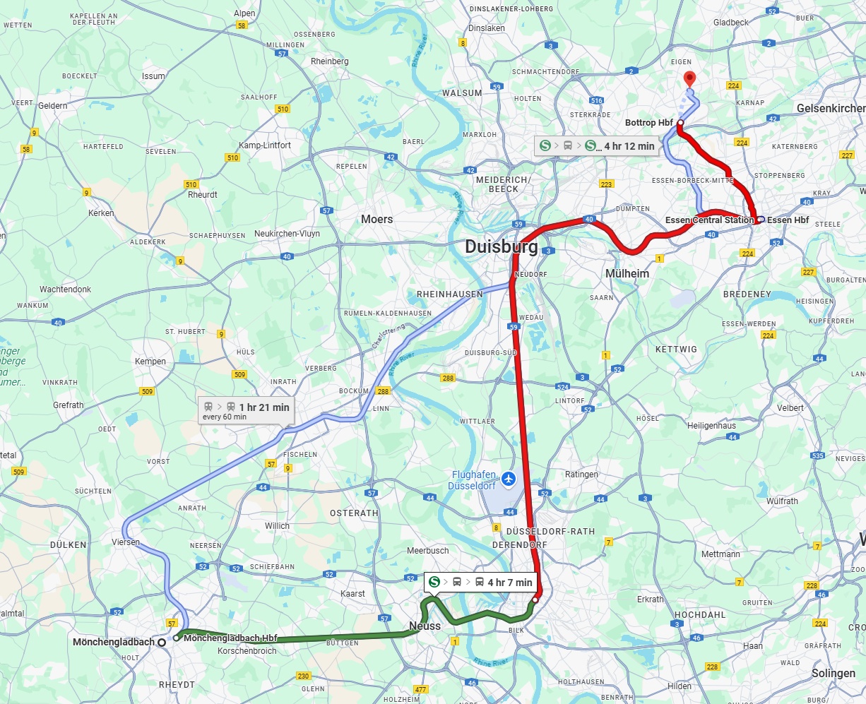 Anreise von Mönchengladbach Zu Bottrop Über 