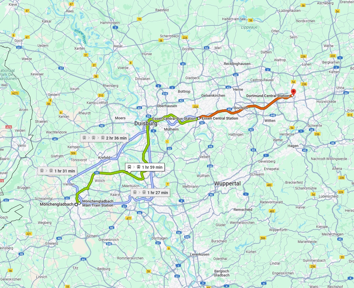 Anreise von Mönchengladbach Zu Dortmund Über 
