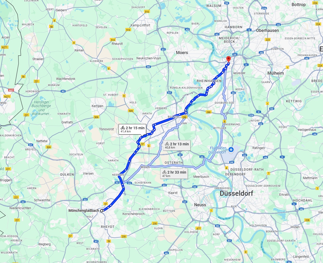 Anreise von Mönchengladbach Zu Duisburg Über 