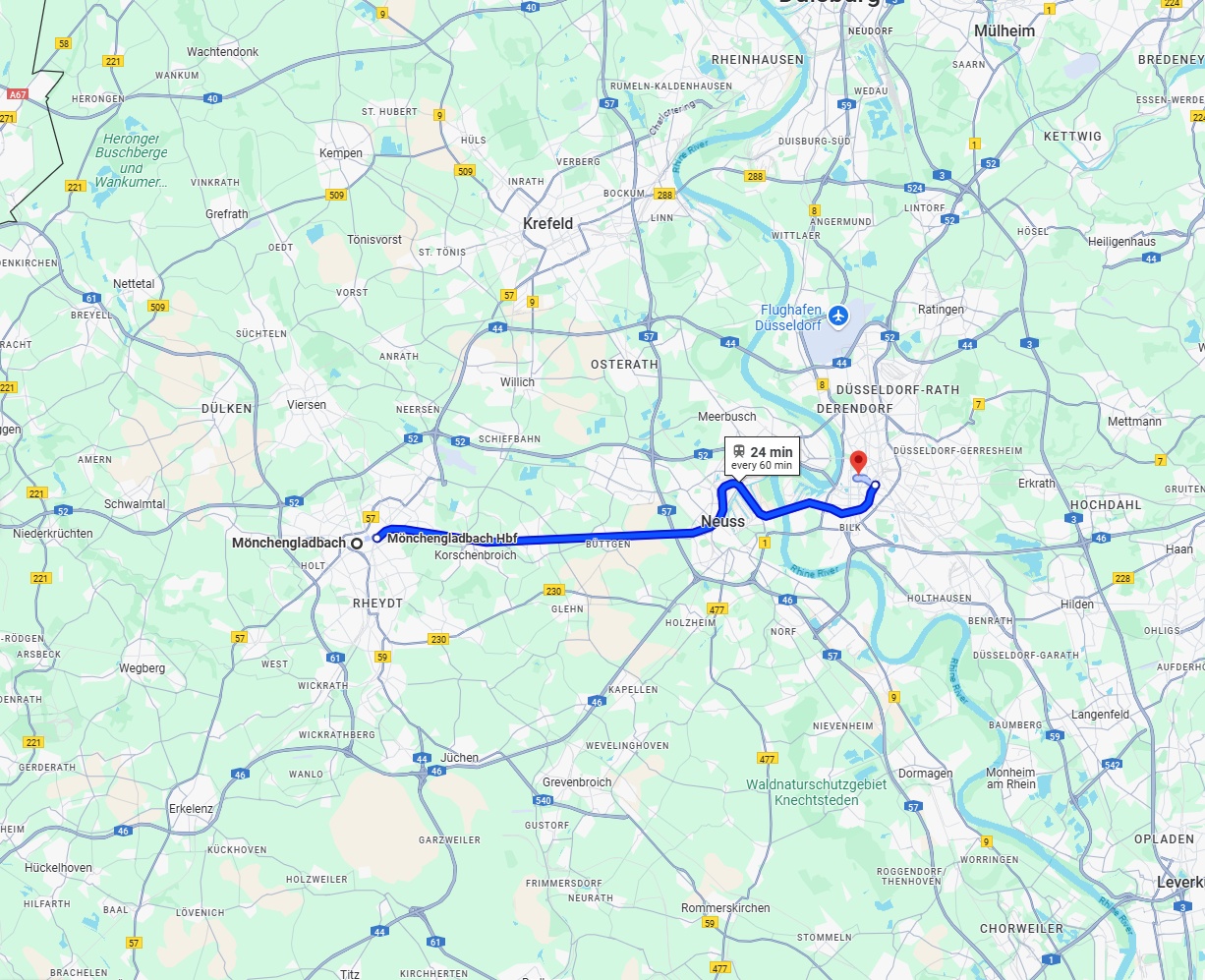 Anreise von Mönchengladbach Zu Düsseldorf Über 