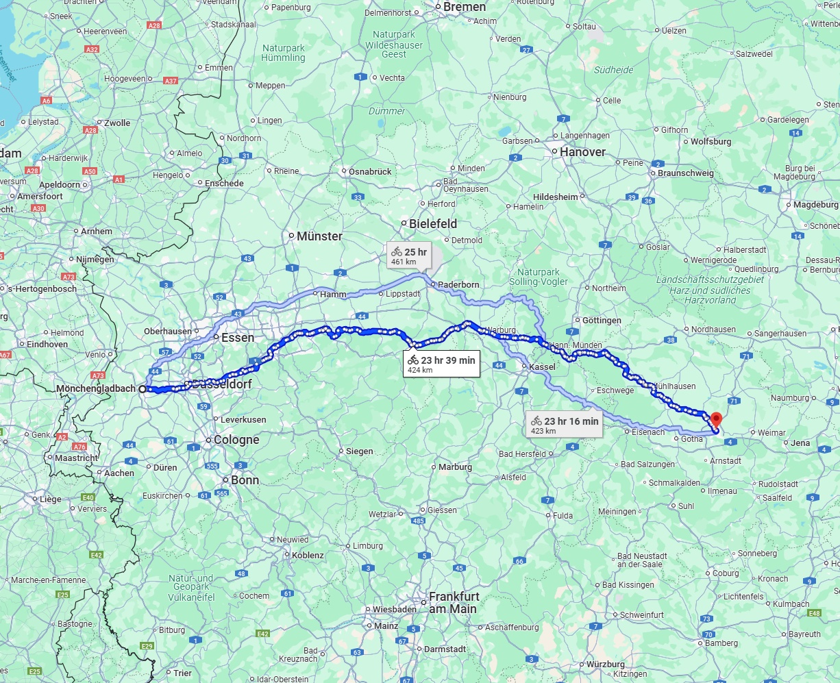 Anreise von Mönchengladbach Zu Erfurt Über 