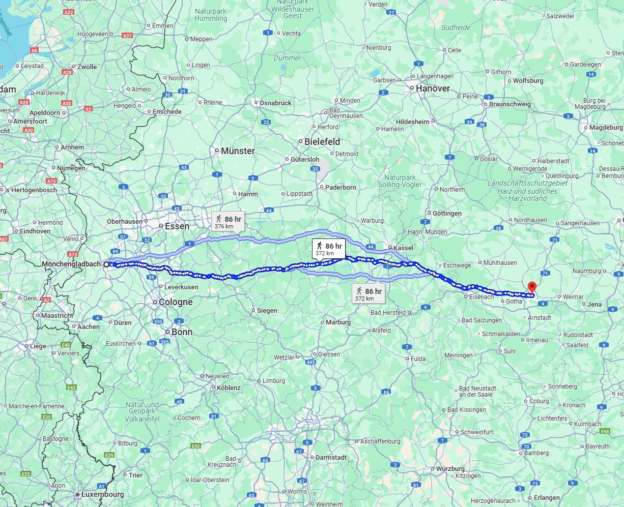 Anreise von Mönchengladbach Zu Erfurt Über 
