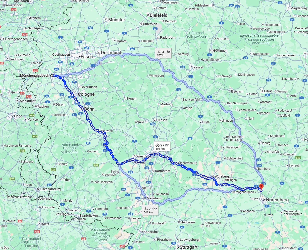 Anreise von Mönchengladbach Zu Erlangen Über 