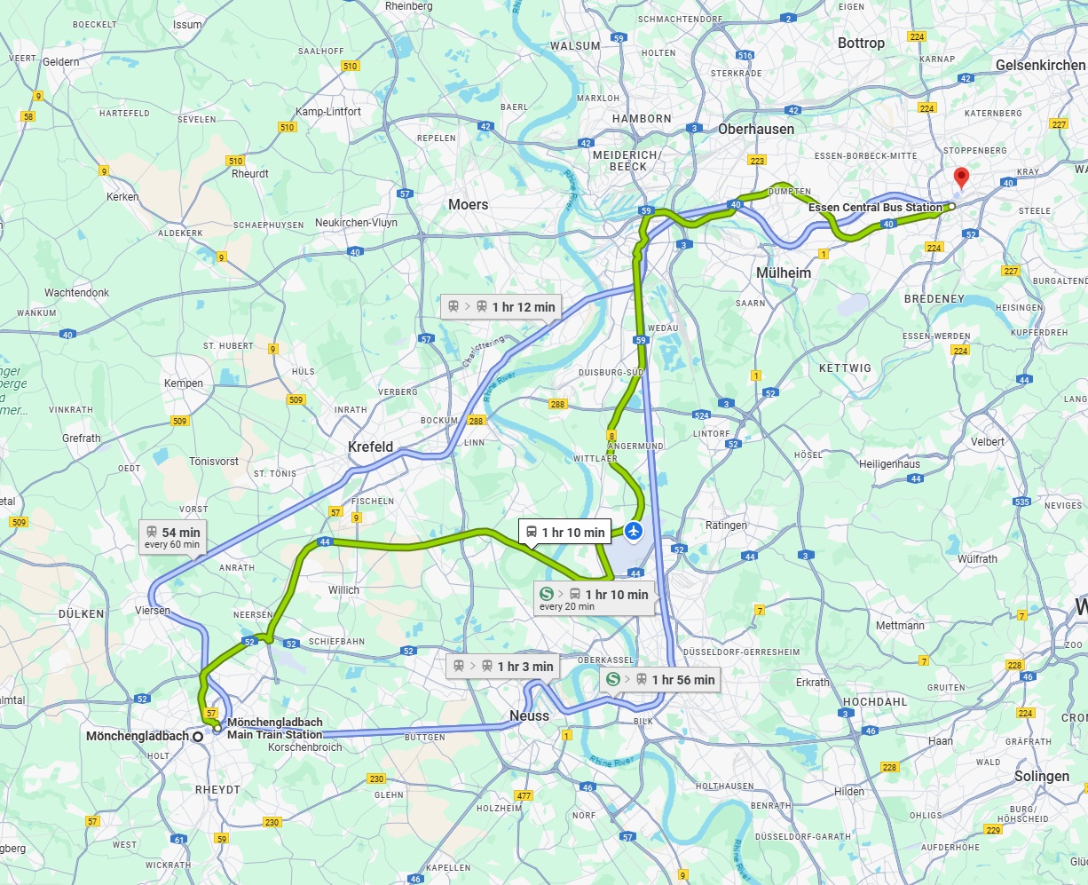 Anreise von Mönchengladbach Zu Essen Über 