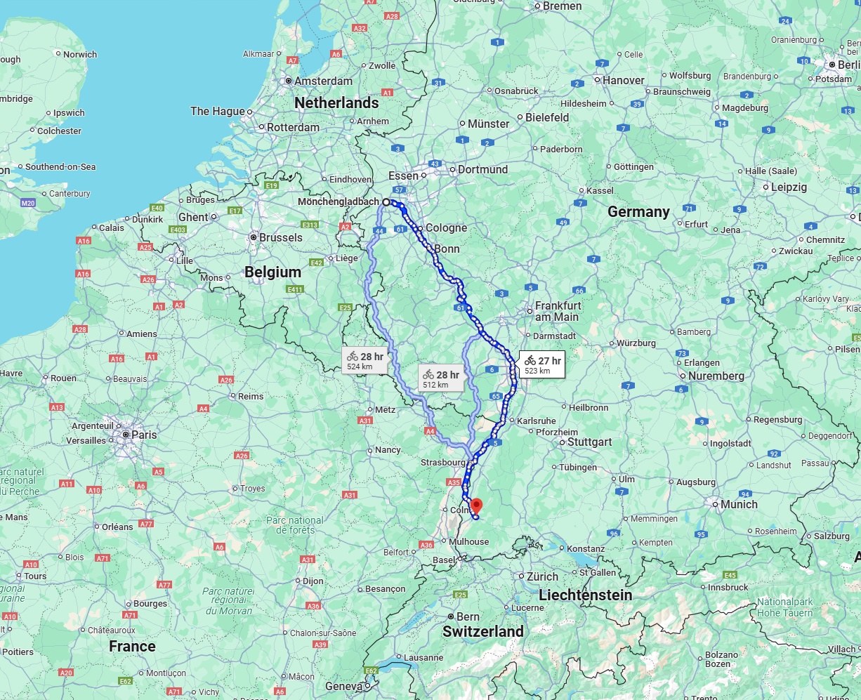 Anreise von Mönchengladbach Zu Freiburg im Breisgau Über 