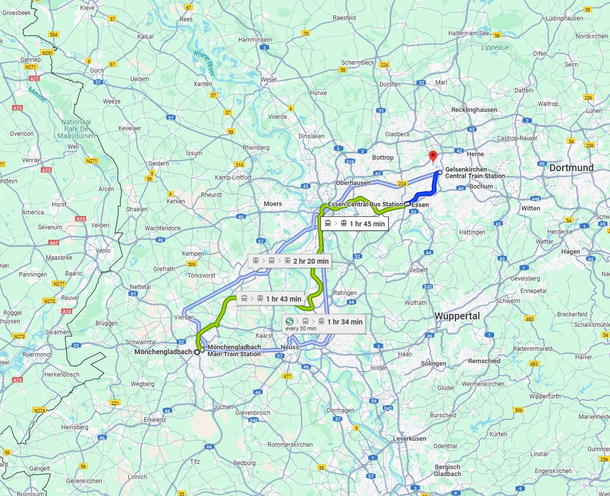 Anreise von Mönchengladbach Zu Gelsenkirchen Über 