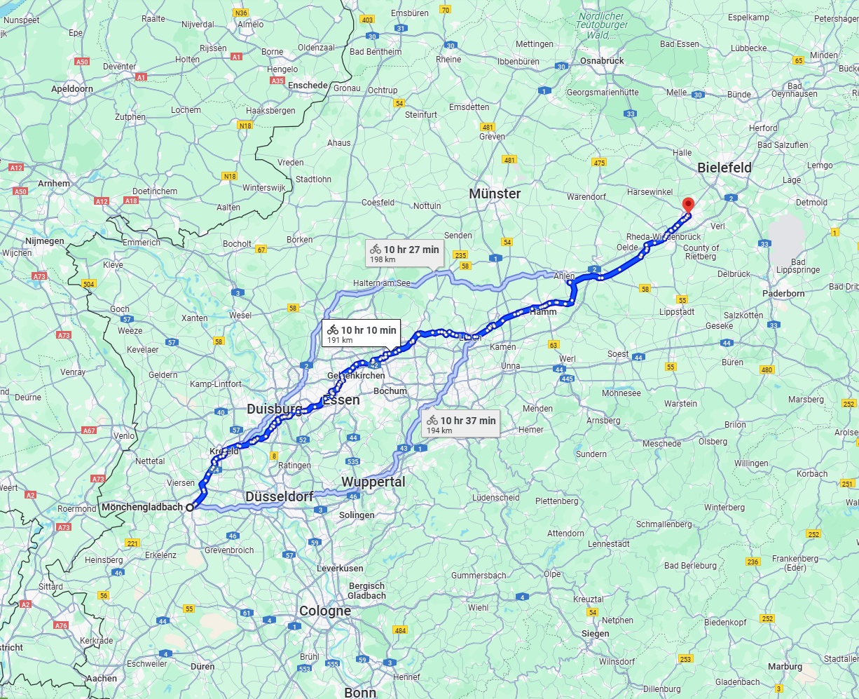 Anreise von Mönchengladbach Zu Gütersloh Über 