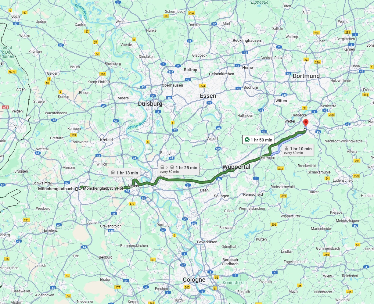Anreise von Mönchengladbach Zu Hagen Über 