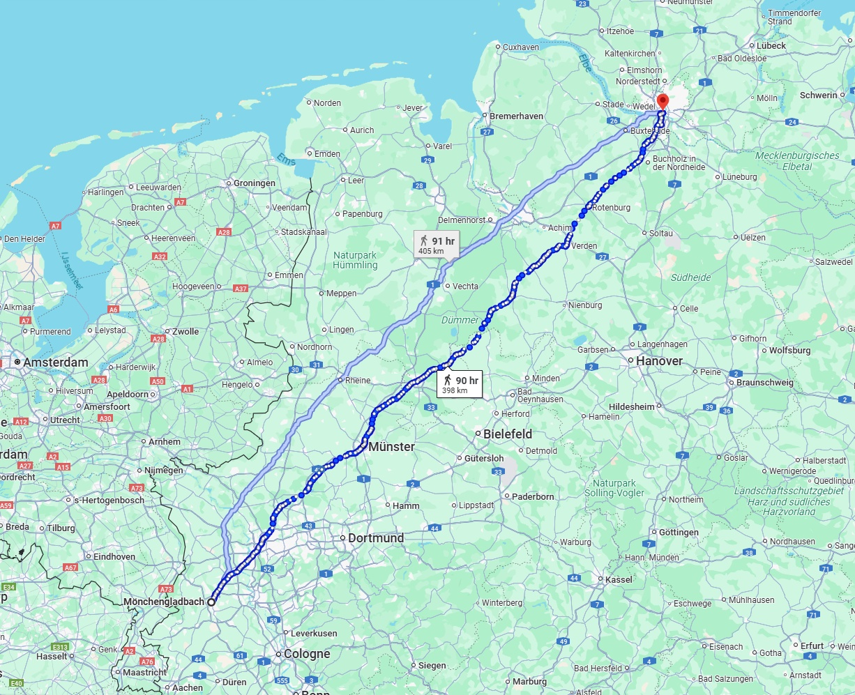 Anreise von Mönchengladbach Zu Hamburg Über 