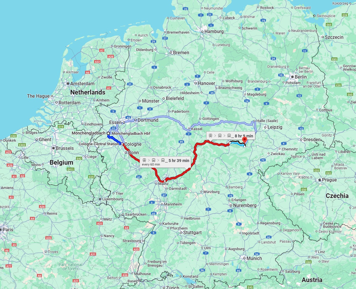 Anreise von Mönchengladbach Zu Jena Über 