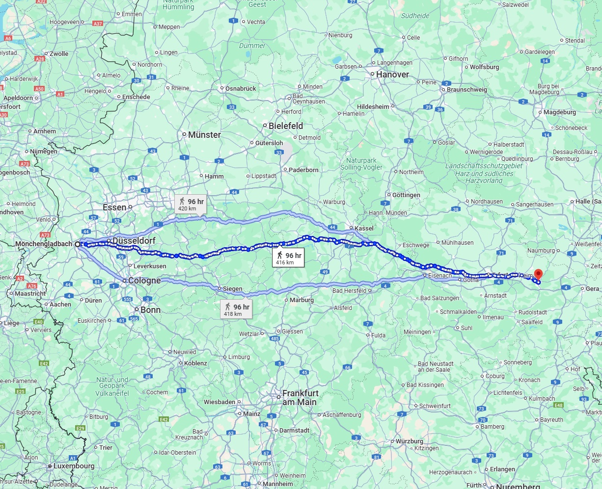 Anreise von Mönchengladbach Zu Jena Über 