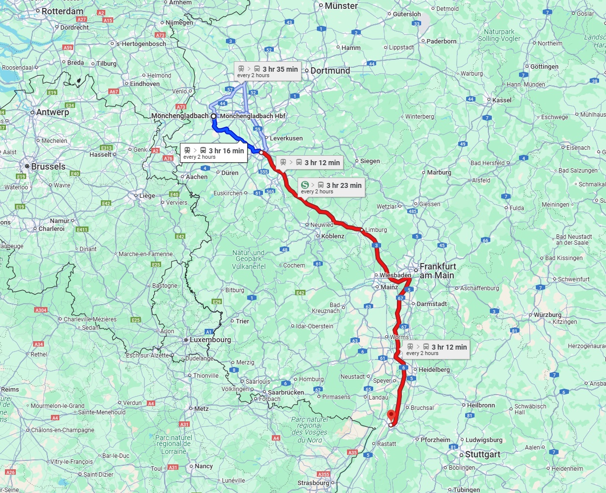 Anreise von Mönchengladbach Zu Karlsruhe Über 