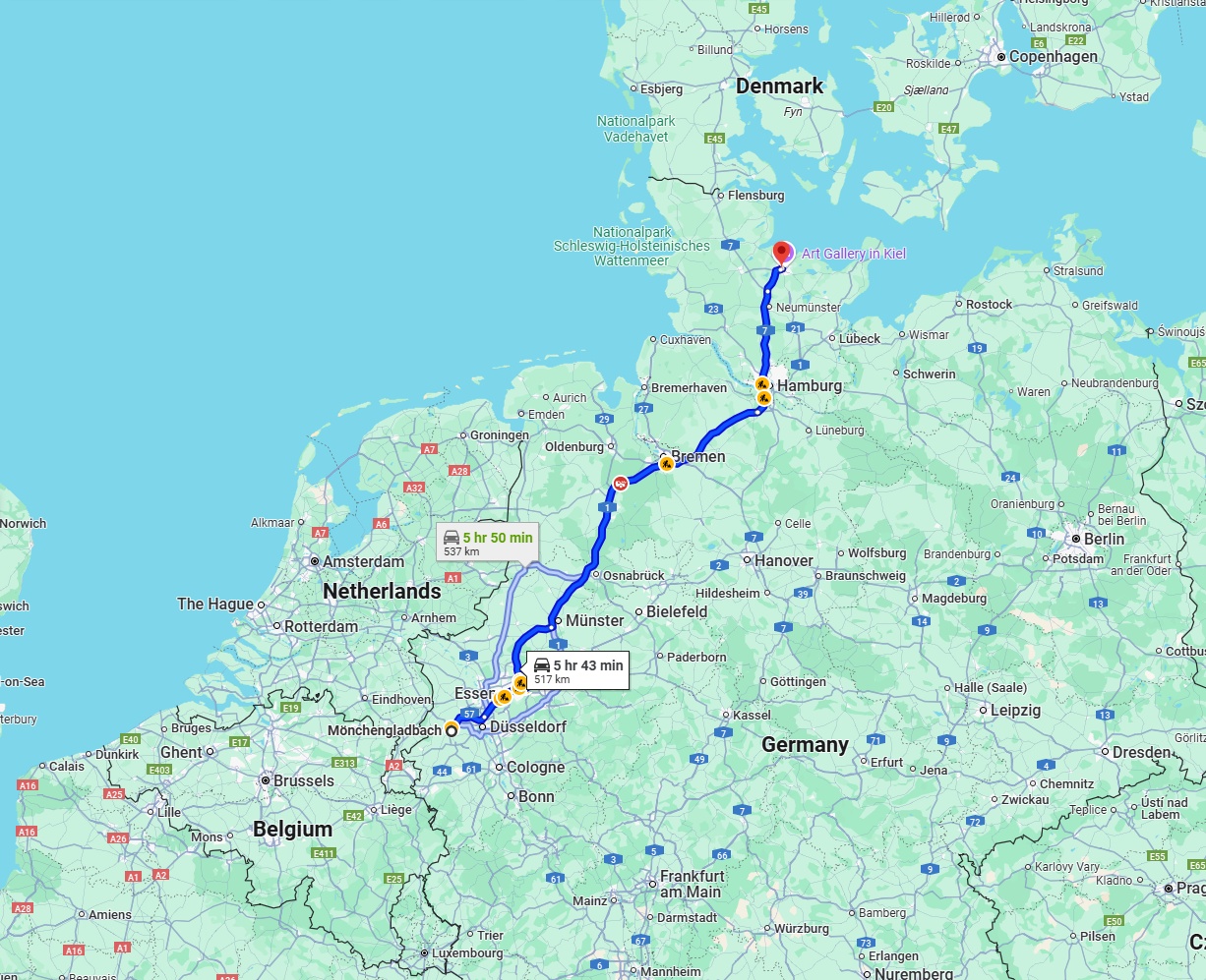 Anreise von Mönchengladbach Zu Kiel Über via A1
