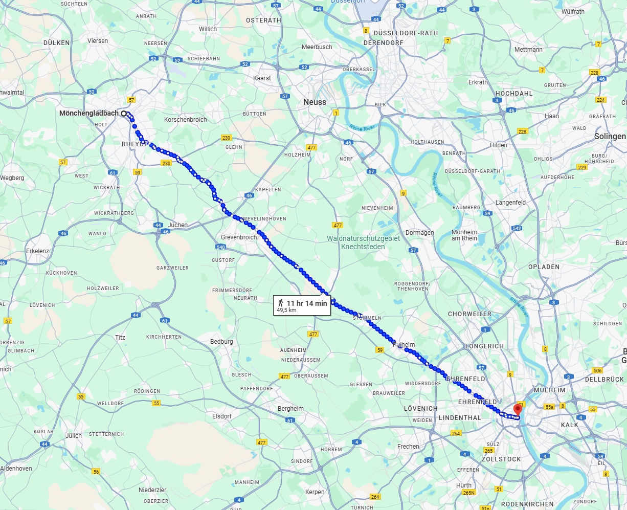 Anreise von Mönchengladbach Zu Köln Über 
