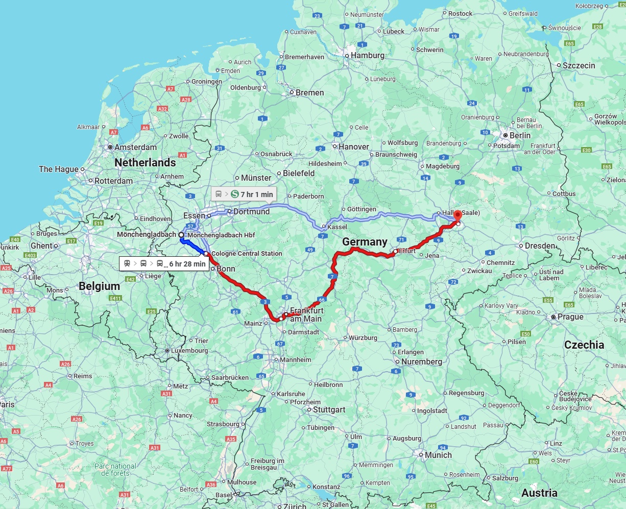 Anreise von Mönchengladbach Zu Leipzig Über 