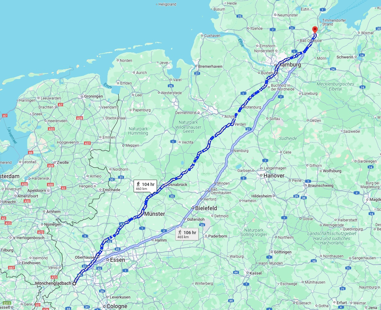 Anreise von Mönchengladbach Zu Lübeck Über 